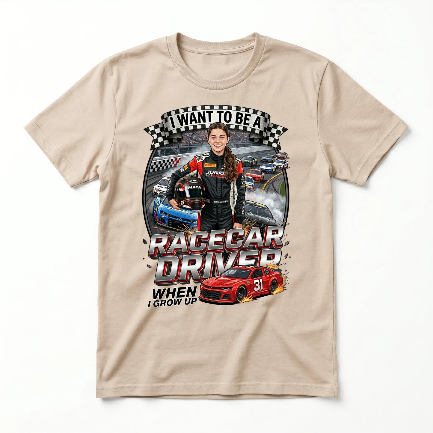 Future Racecar Driver Tee – White Girl
