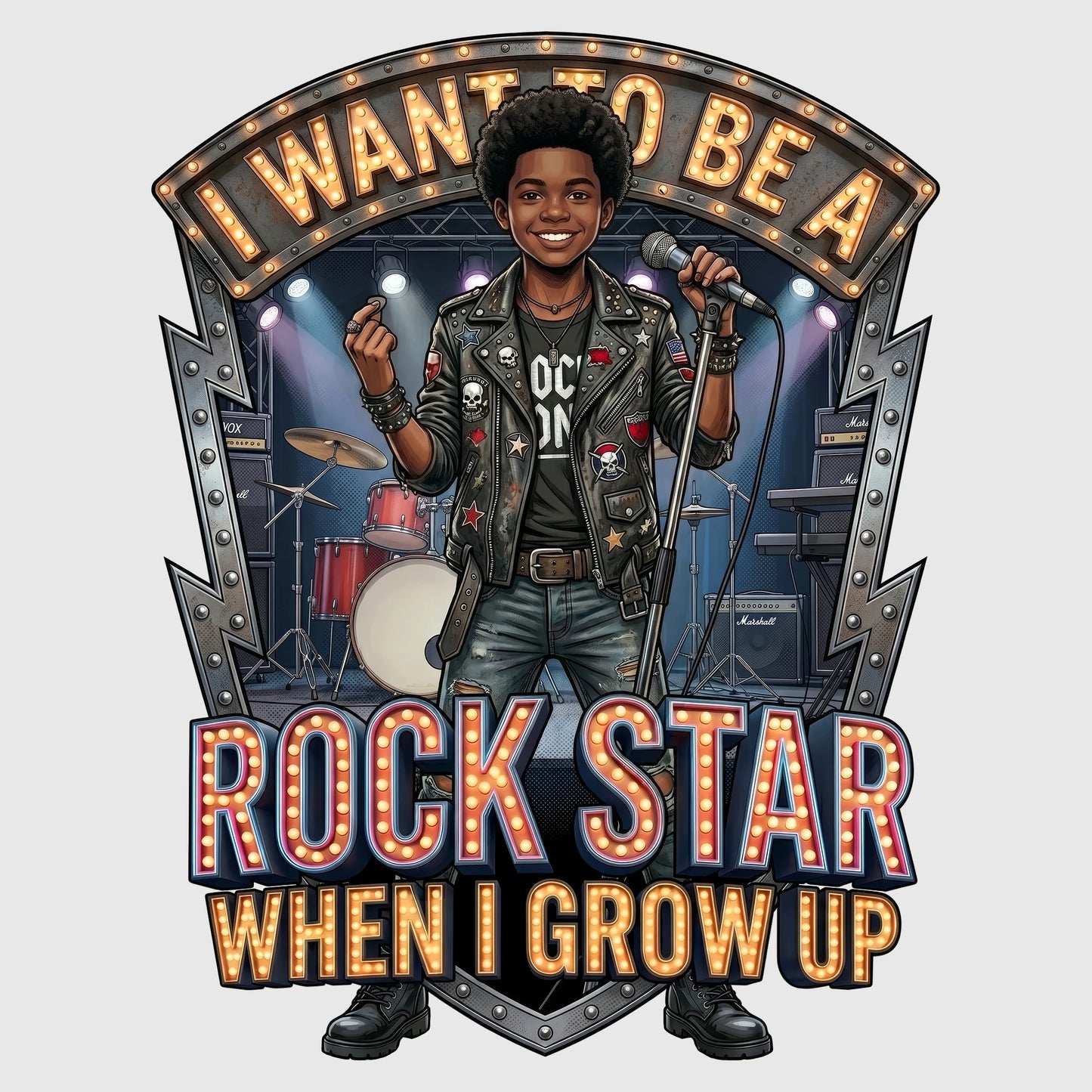 Youth Future Rock Star Tee – Black Boy