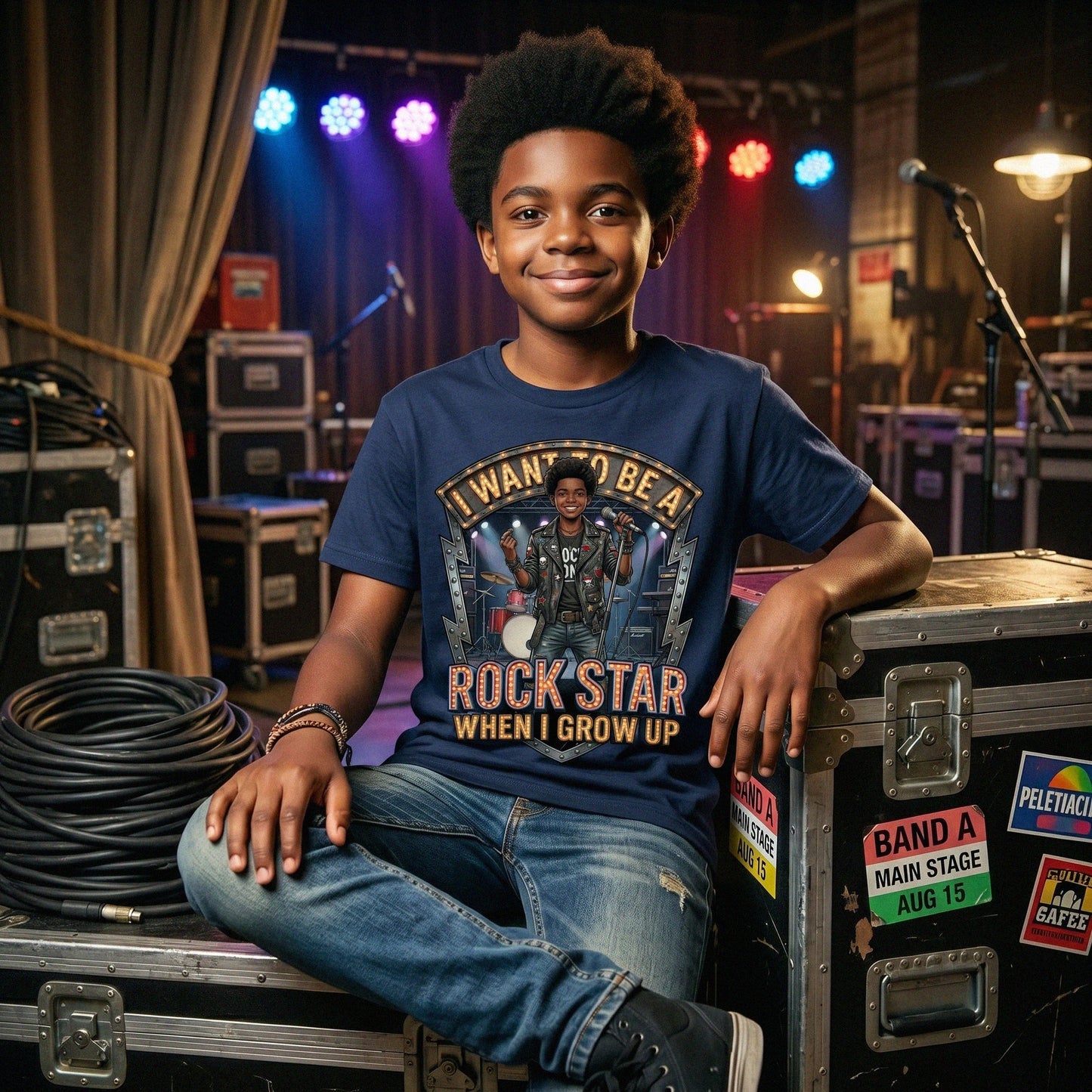 Youth Future Rock Star Tee – Black Boy
