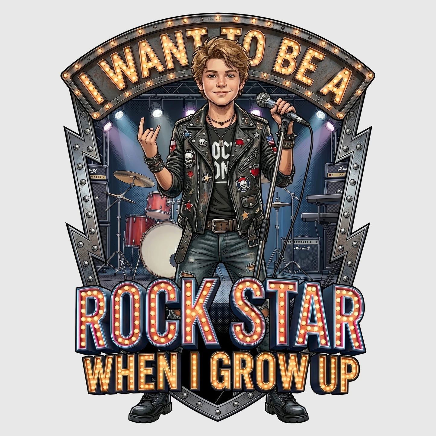 Youth Future Rock Star Tee – White Boy