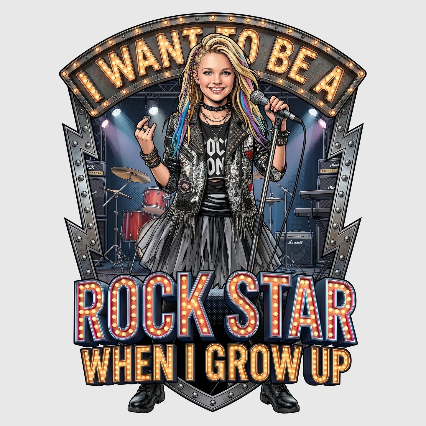 Youth Future Rock Star Tee – White Girl