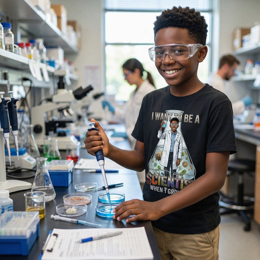 Youth Future Scientist Tee – Black Boy