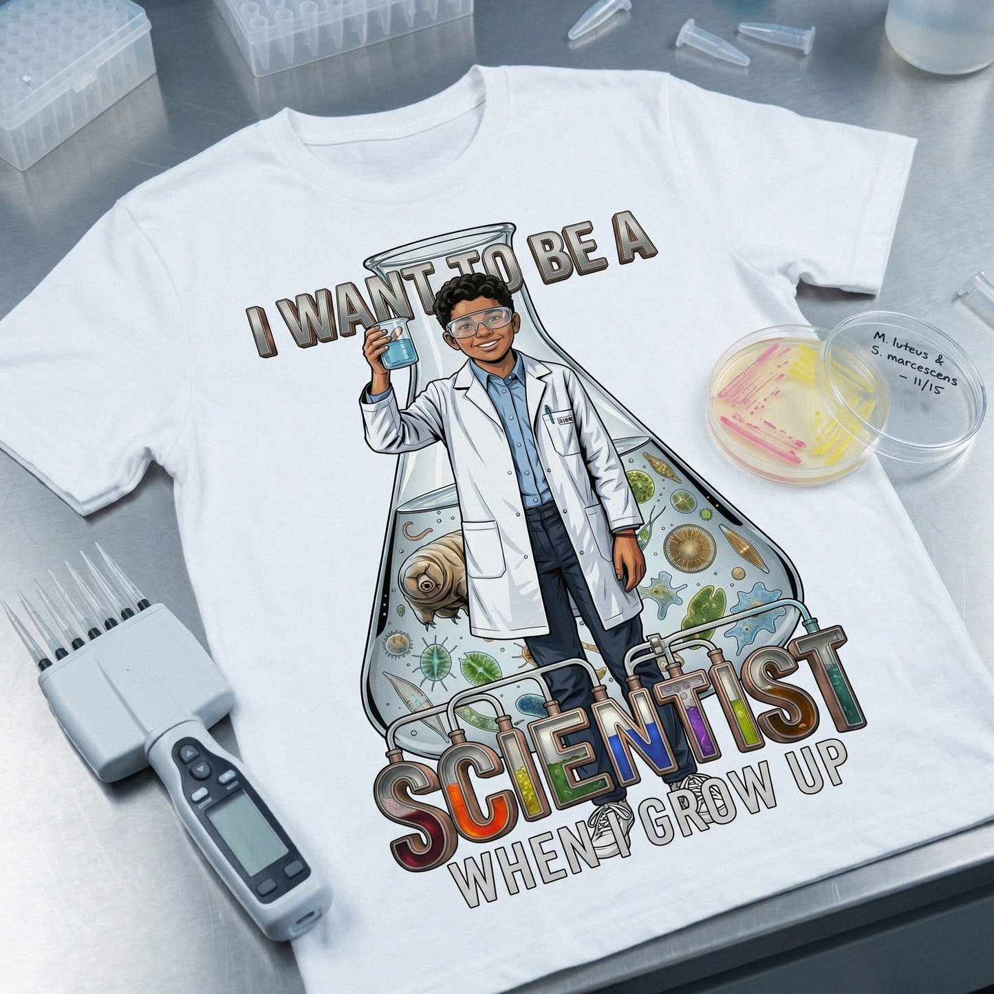 Future Scientist Tee – Latino Boy