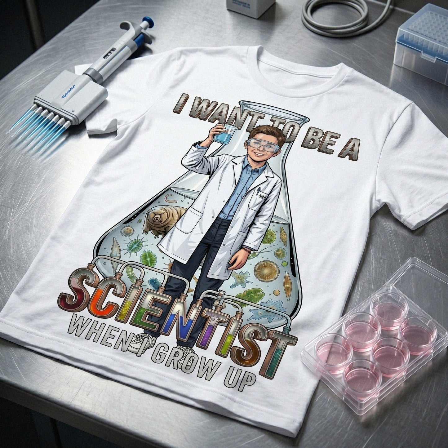 Youth Future Scientist Tee – White Boy