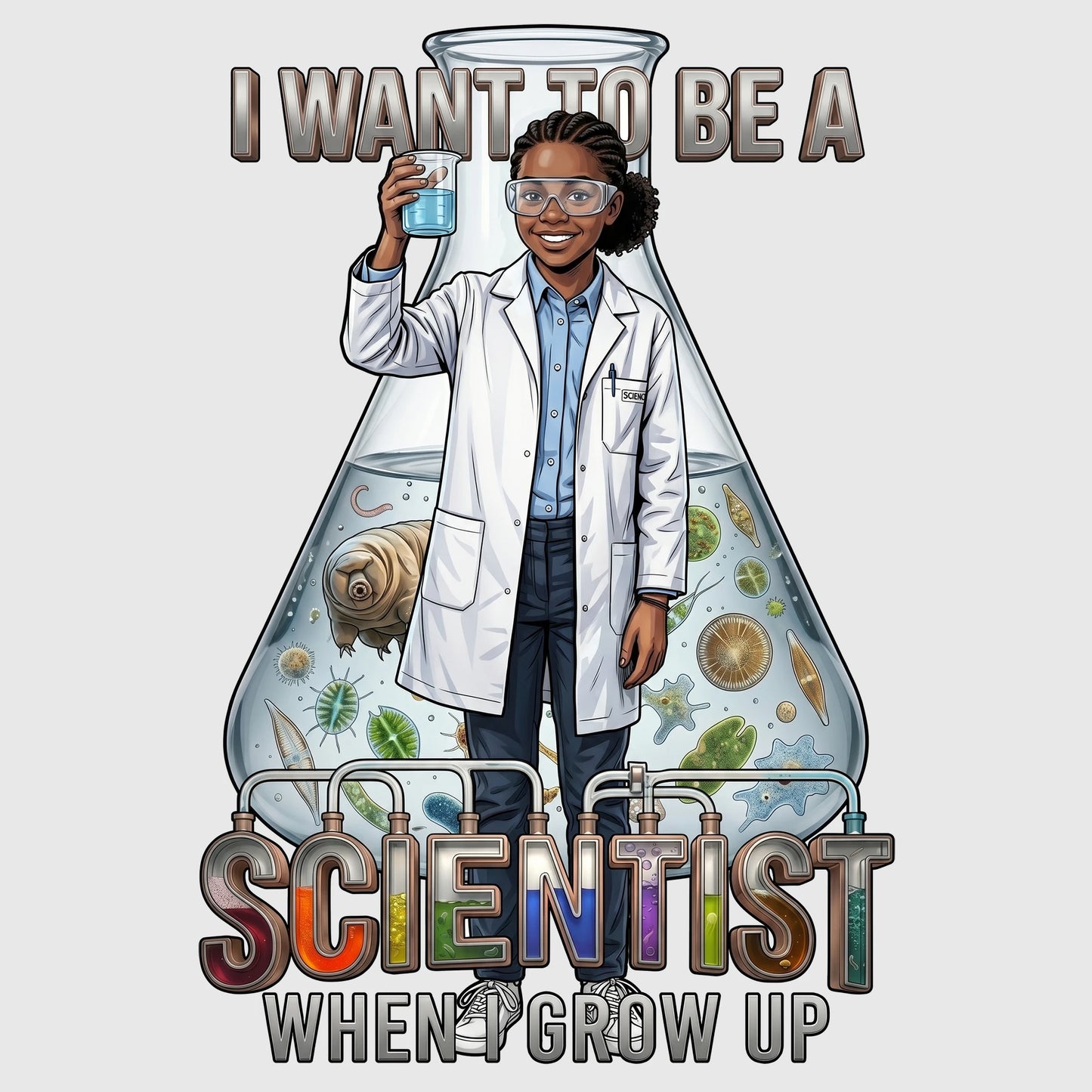 Youth Future Scientist Tee – Black Girl
