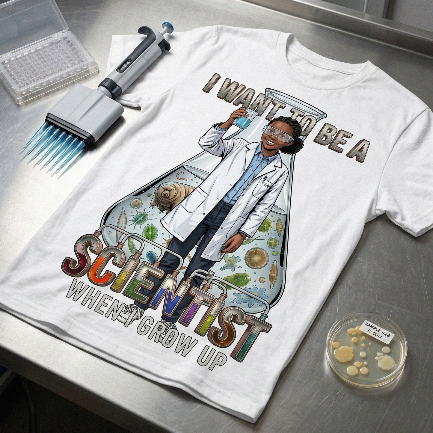 Youth Future Scientist Tee – Black Girl