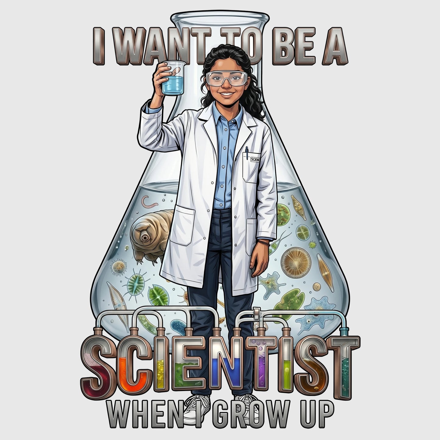 Youth Future Scientist Tee – Latina Girl