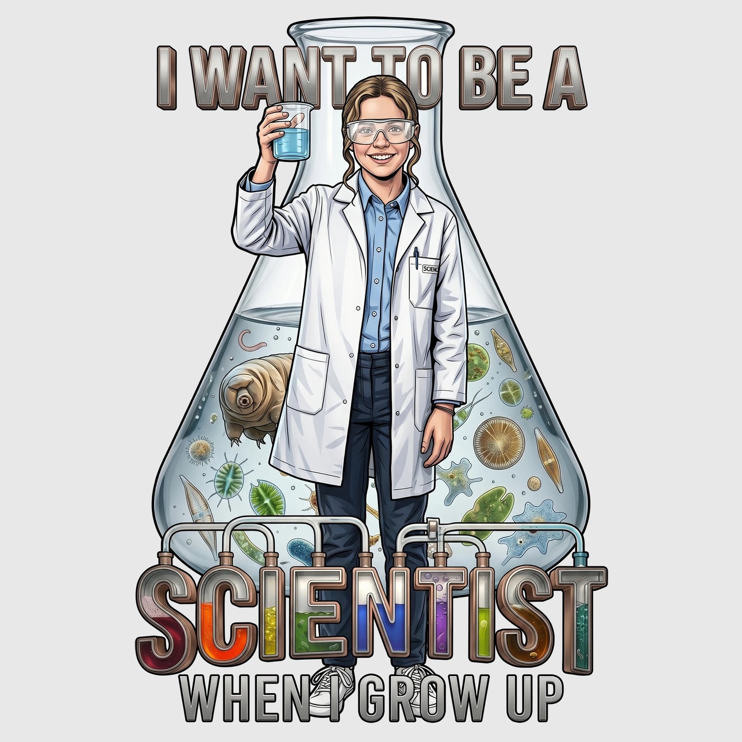 Youth Future Scientist Tee – White Girl