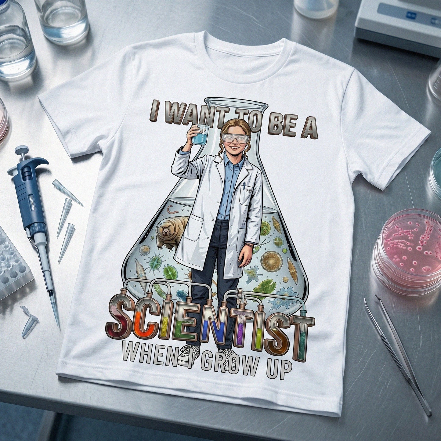 Youth Future Scientist Tee – White Girl
