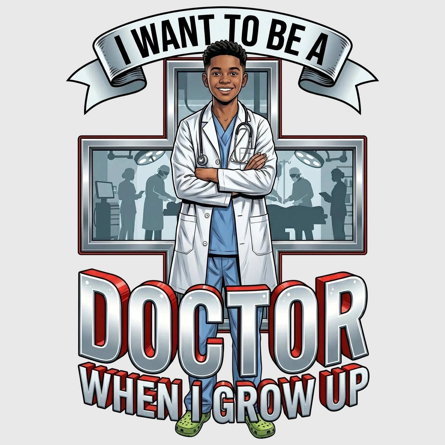 Youth Future Doctor Tee – Black Boy