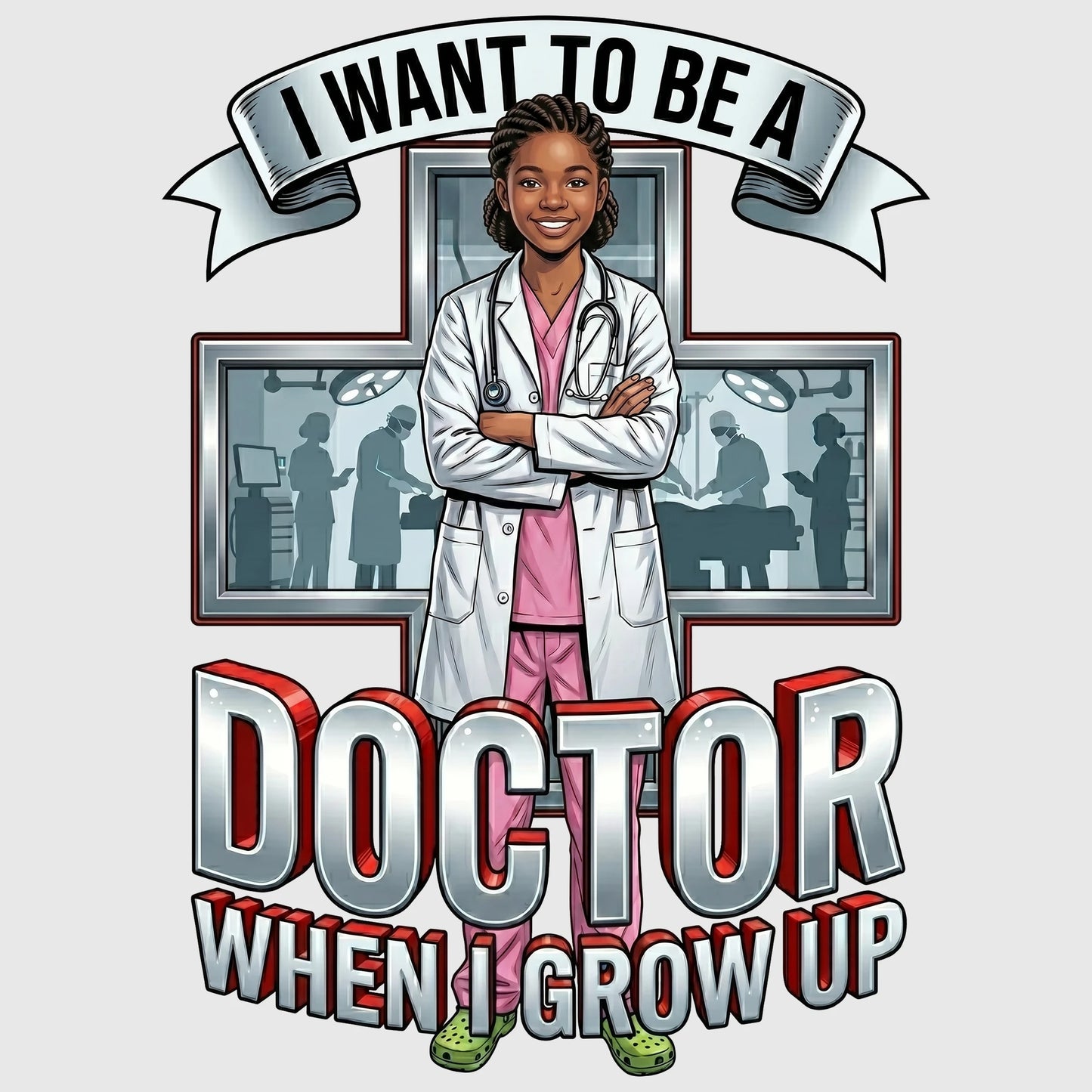 Youth Future Doctor Tee – Black Girl